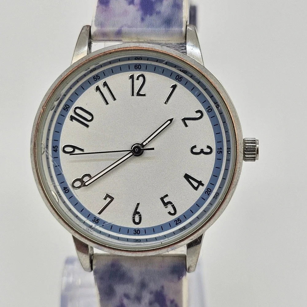 Women's Watch 35MM Gray Dial Floral‎ Plastic Band Straps New Battery